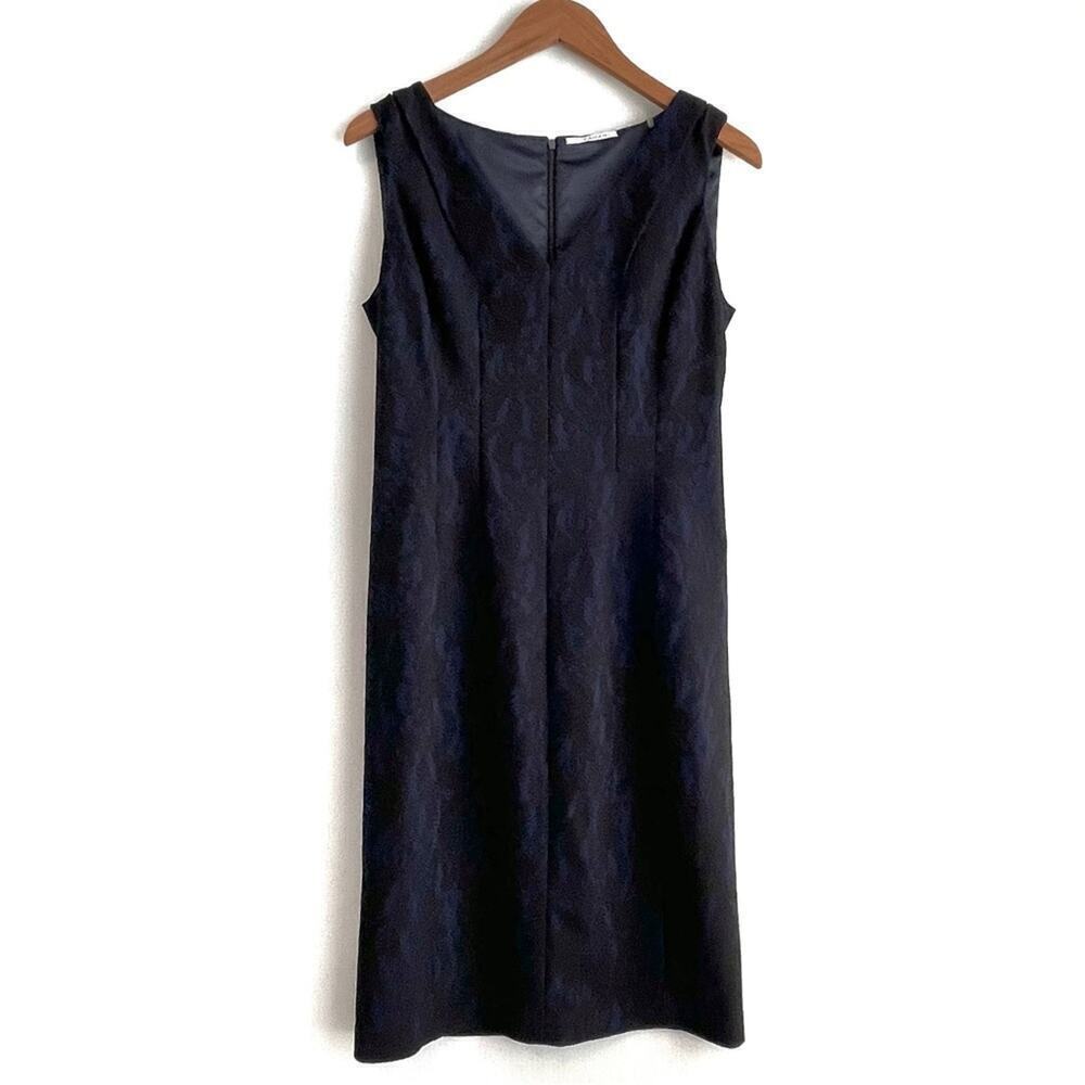 New! T Tahari Everly Dress blue with black lace overlay sleeveless sz 8 NWT